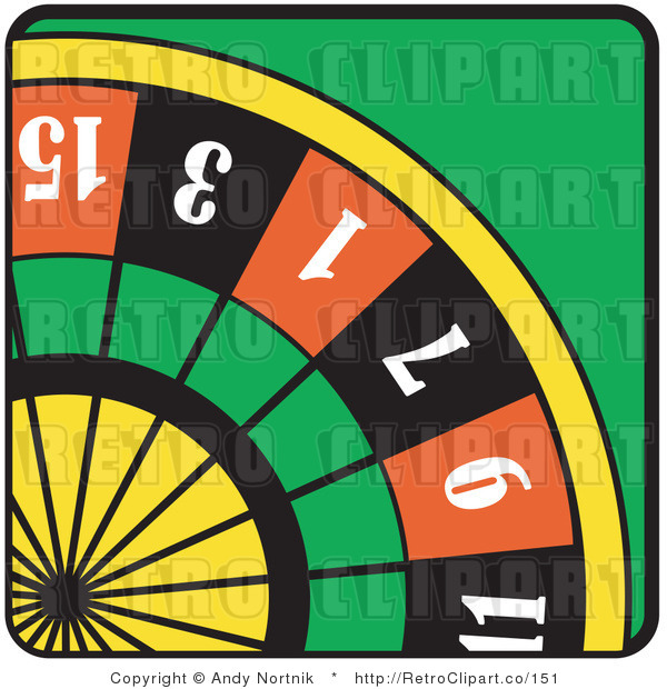 Royalty Free Retro Vector Clip Art of a Roulette Wheel