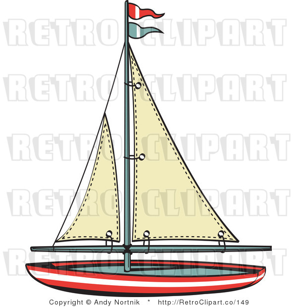 Royalty Free Retro Vector Clip Art of a Sailboat