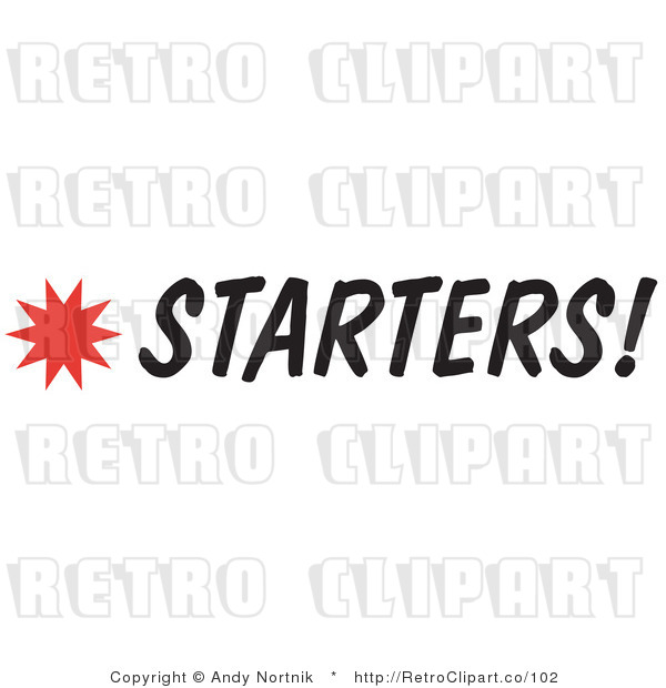 Royalty Free Retro Vector Clip Art of a Starters Sign