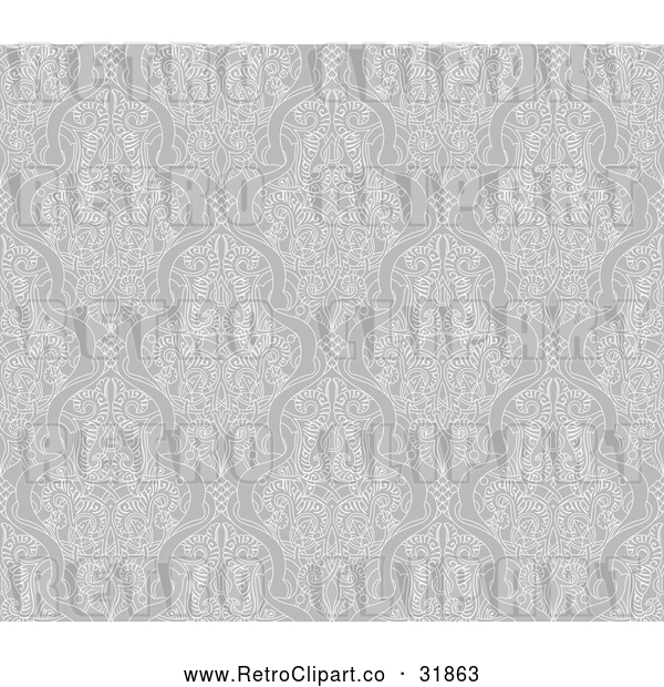 Vector Clip Art of a Grayscale Retro Seamless Middle Eastern Motif Background Pattern That Can Repeat Indefinitely