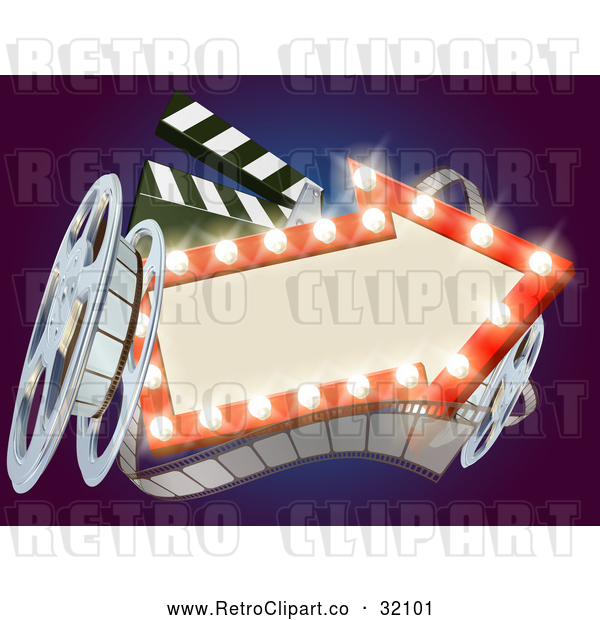 Vector Clip Art of a Retro 3d Film Reel