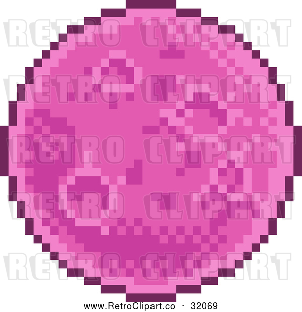 Vector Clip Art of a Retro 8 Bit Pixel Art Video Game Styled Planet