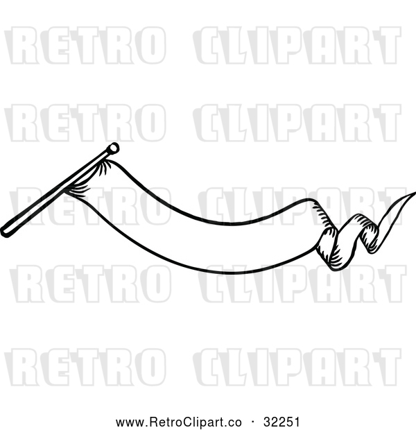 Vector Clip Art of a Retro Black Banner Design Element