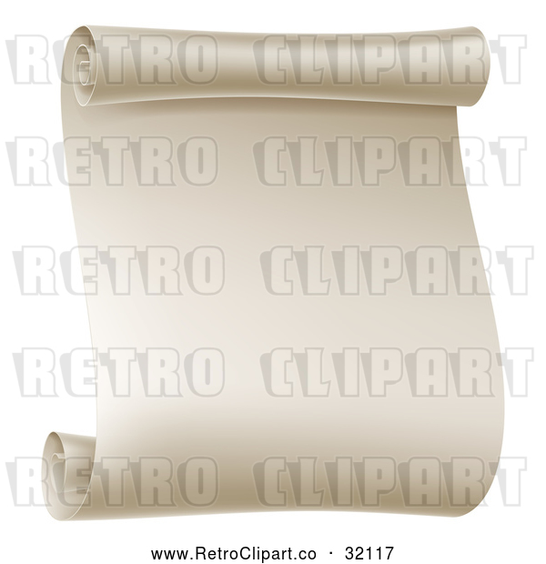 Vector Clip Art of a Retro Blank Scroll - Gradient 3d Styled