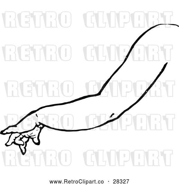 Vector Clip Art of a Retro Child's Arm by Prawny Vintage - #28327