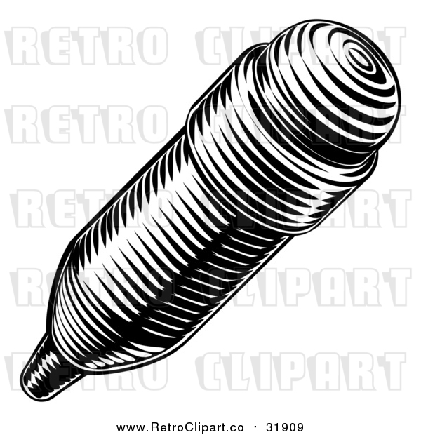 Vector Clip Art of a Retro Engraved Pencil