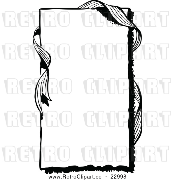 Vector Clip Art of a Retro Frame with Ribbon