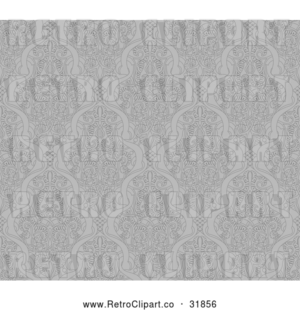 Vector Clip Art of a Retro Grayscale Middle Eastern Seamless Background Pattern