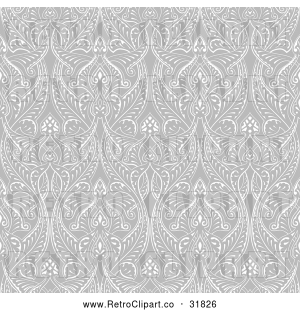 Vector Clip Art of a Retro Grayscale Seamless Islamic Motif Pattern