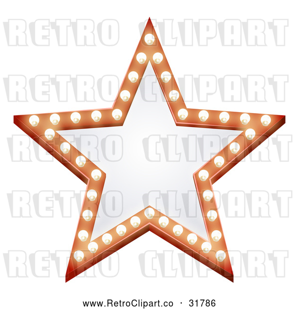 Vector Clip Art of a Retro Illuminated Star Sign with Blank Text Space