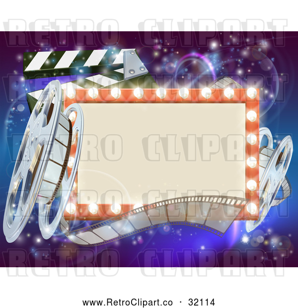 Vector Clip Art of a Retro Marquee Theater Sign V1000001