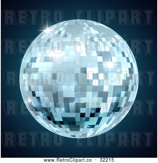 Vector Clip Art of a Retro Mirror Disco Ball