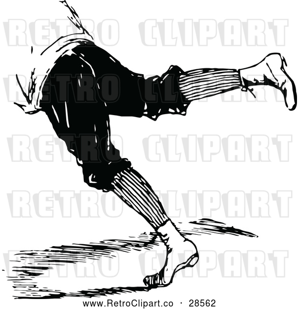 Vector Clip Art of a Retro Person's Legs Leaping Forward or Falling