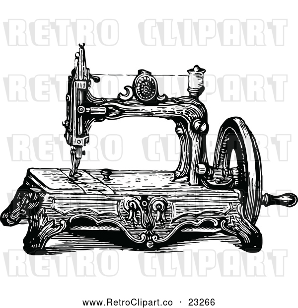 Vector Clip Art of a Retro Sewing Machine