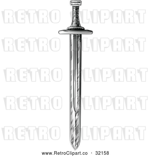 Vector Clip Art of a Standard Retro Sword