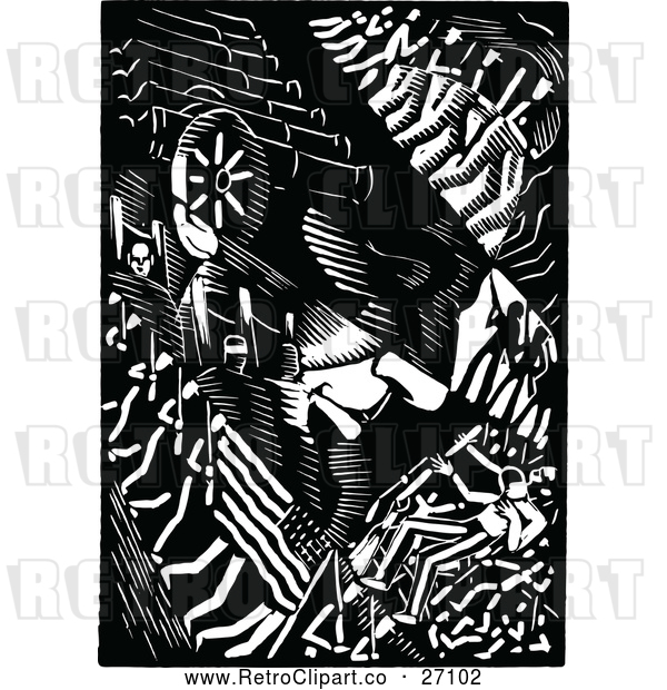 Vector Clip Art of an Old Retro Abstract Abraham Lincoln Portrait