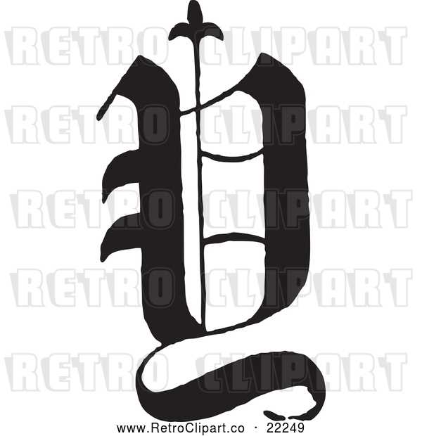 Vector Clip Art of an Old Retro English Alphabet Letter Y