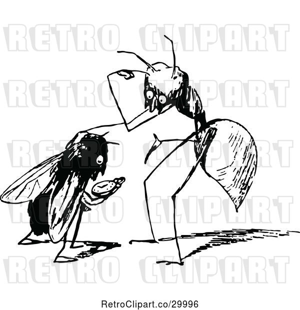 Vector Clip Art of Ant and Fly