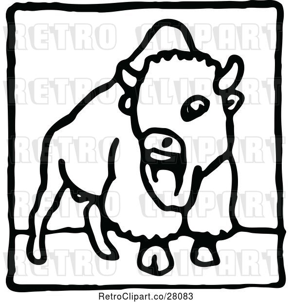 Vector Clip Art of Bison Icon