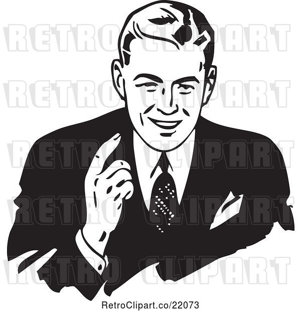 Vector Clip Art of Business Man Gesturing and Talking