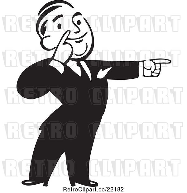 Vector Clip Art of Business Man Pointing to the Right
