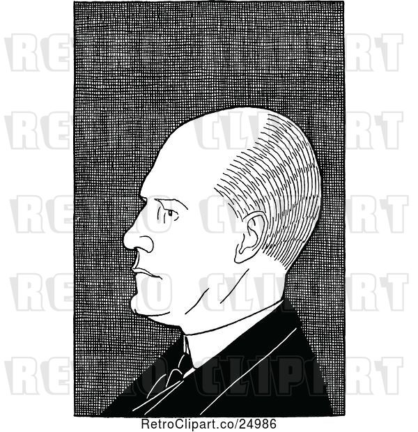Vector Clip Art of Caricature of John Galsworthy