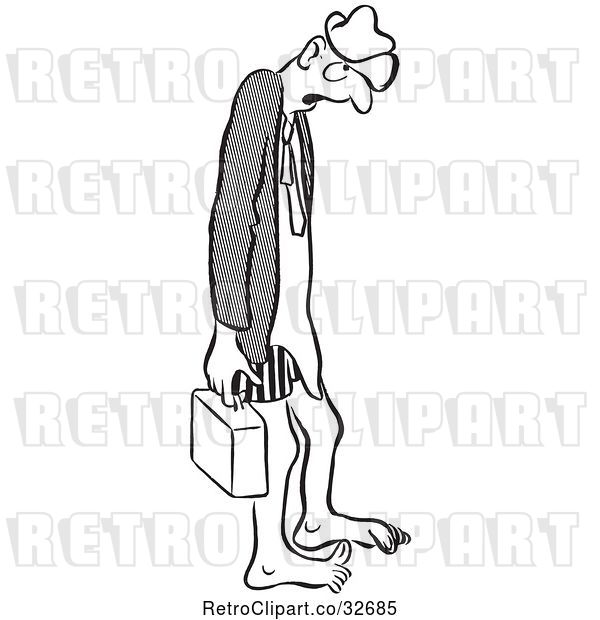 Vector Clip Art of Cartoon Embarassed Business Man in His Boxers
