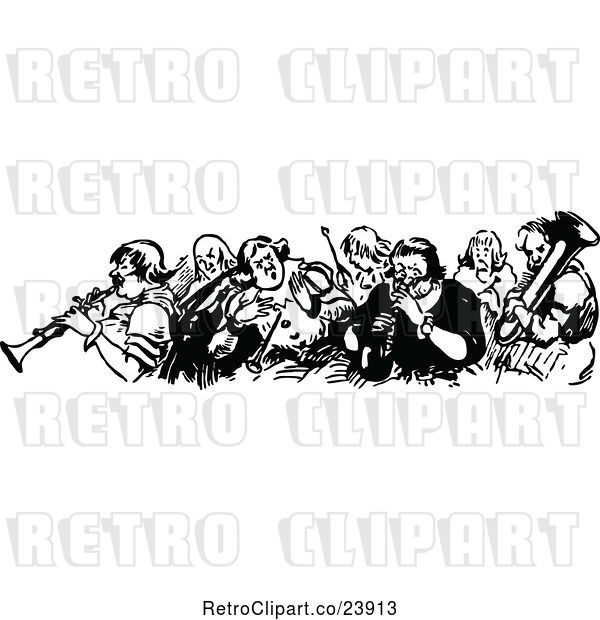 Vector Clip Art of Group of Musicians