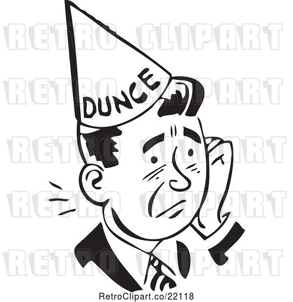 Vector Clip Art of Guy in a Dunce Hat
