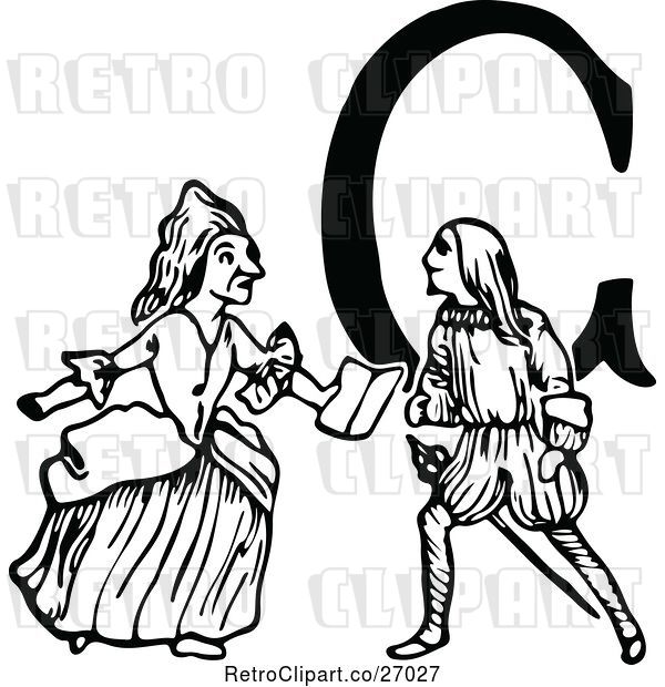 Vector Clip Art of Letter C and Couple