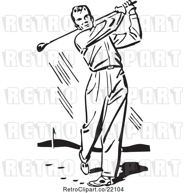 Vector Clip Art of Male Golfer