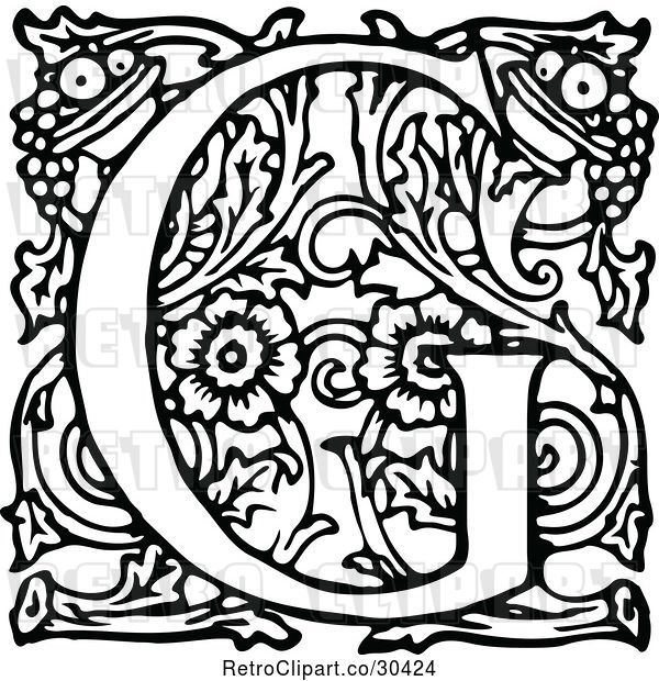 Vector Clip Art of Ornate Letter G