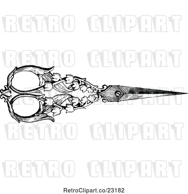 Vector Clip Art of Ornate Scissors 2