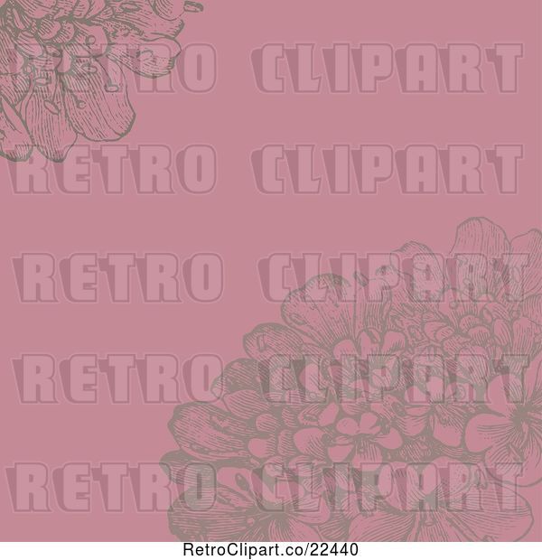 Vector Clip Art of Pink and Brown Floral Background