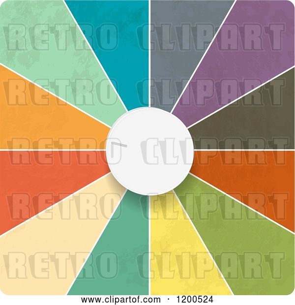 Vector Clip Art of Retro 3d White Dial and Colorful Segments