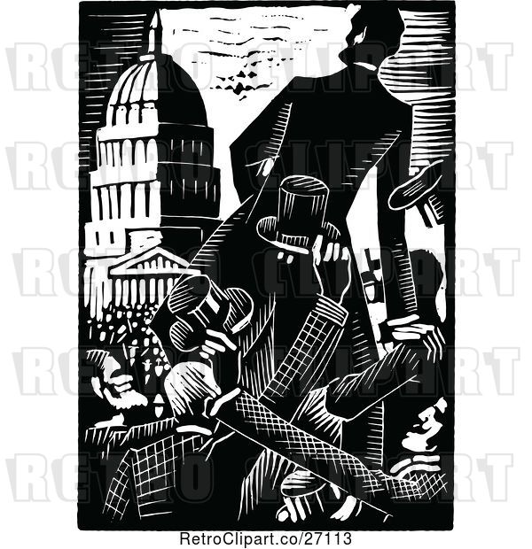 Vector Clip Art of Retro Abraham Lincoln Campaigning