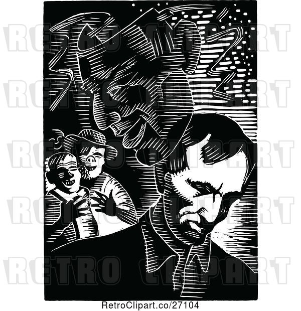 Vector Clip Art of Retro Abraham Lincoln Theater Ask and Boys