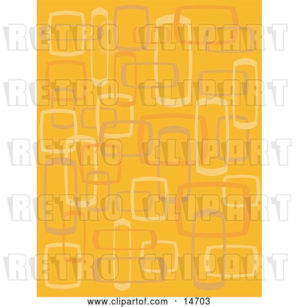 Vector Clip Art of Retro Abstract Orange Background with Boxes Clipart Illustration