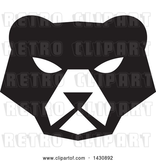 Vector Clip Art of Retro American Black Bear Face