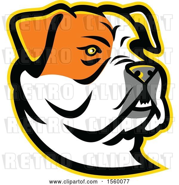 Vector Clip Art of Retro American Bulldog Dog Mascot