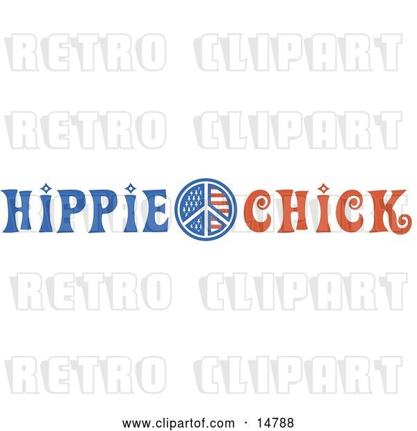 Vector Clip Art of Retro American Hippie Chick Sign