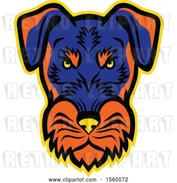 Vector Clip Art of Retro Angry Jagdterrier Dog Mascot