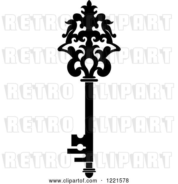Vector Clip Art of Retro Antique Skeleton Key 19