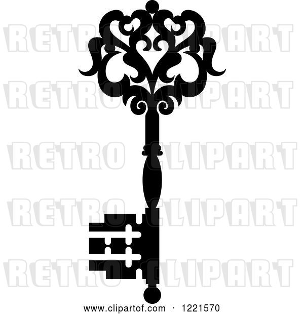 Vector Clip Art of Retro Antique Skeleton Key 23