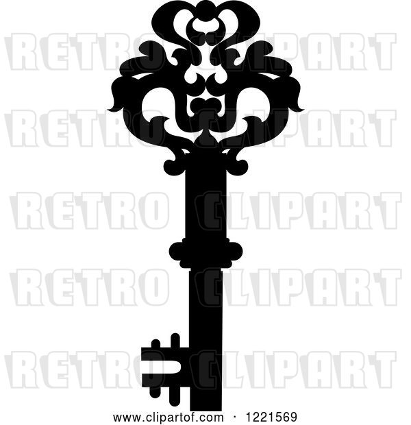 Vector Clip Art of Retro Antique Skeleton Key 24