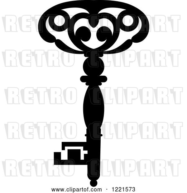Vector Clip Art of Retro Antique Skeleton Key 25