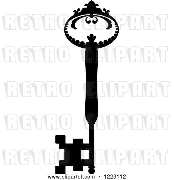 Vector Clip Art of Retro Antique Skeleton Key 32