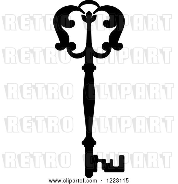 Vector Clip Art of Retro Antique Skeleton Key 35