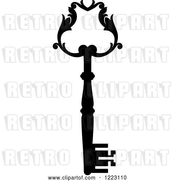 Vector Clip Art of Retro Antique Skeleton Key 38