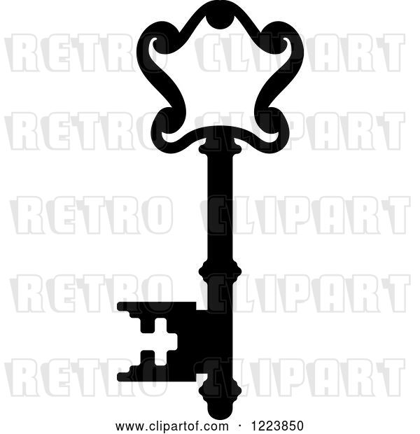 Vector Clip Art of Retro Antique Skeleton Key 42